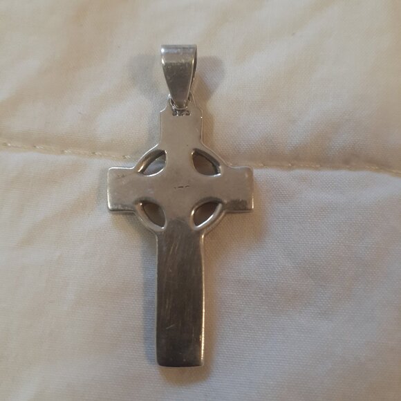 Vintage 925 Silver Celtic Cross Pendant - Picture 6 of 6